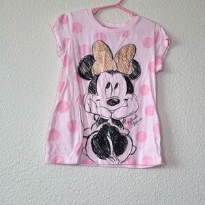 Disney Minnie Mouse T-Shirt Pink With Pink Polkadots